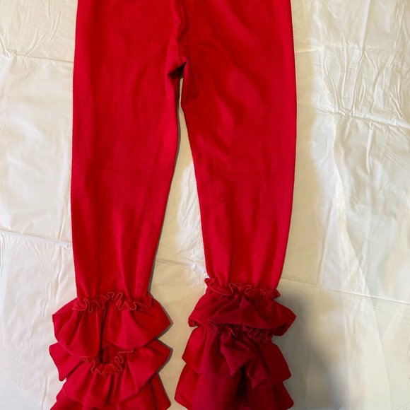 Ruffle Girl size 2XL (7) red tripple ruffle pants - Picture 2 of 4